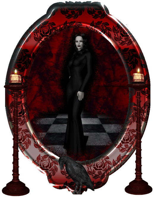 Halloween/HallLadyBlackRedFrameRavenGREAT.gif